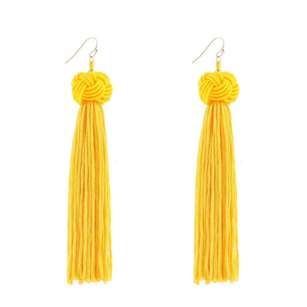 Cotton Tassel Earring Drop Earrings Bohemia S925 Pin Ethnic Jewelry Vintage Knitting Long Women's Fashion European Style Sexy