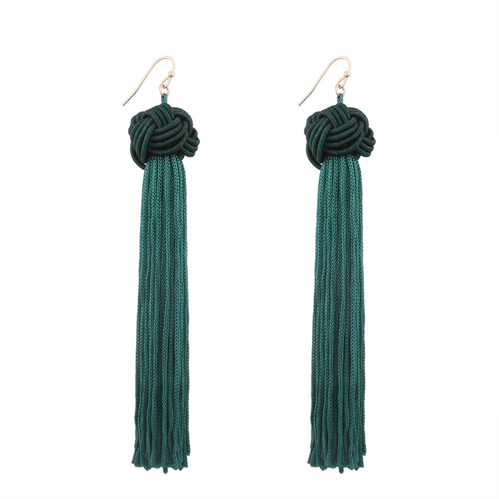 Cotton Tassel Earring Drop Earrings Bohemia S925 Pin Ethnic Jewelry Vintage Knitting Long Women's Fashion European Style Sexy