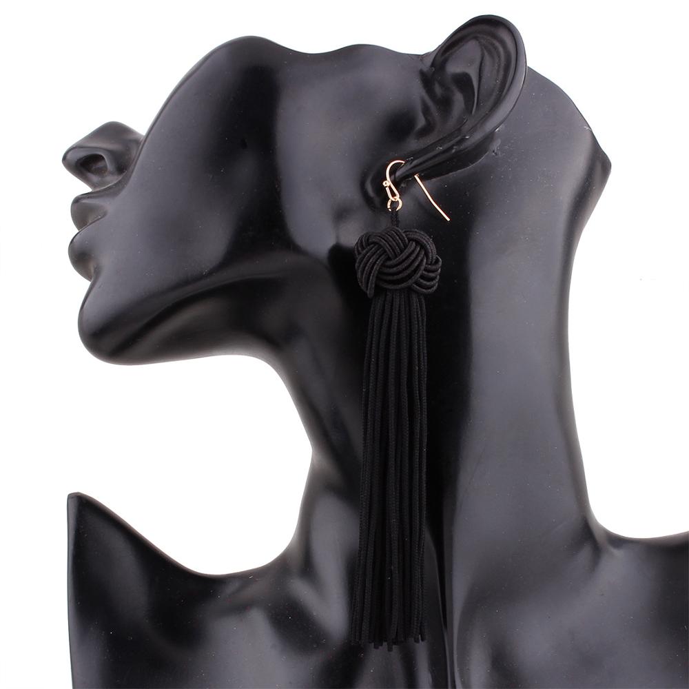 Cotton Tassel Earring Drop Earrings Bohemia S925 Pin Ethnic Jewelry Vintage Knitting Long Women's Fashion European Style Sexy