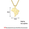 Country Flag Brazil Map Necklace Men Women Street Style Hip Hop Stainless Steel Jewelry Party Gift Collier