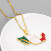 Country Map Flag Necklace Mexico St. Lucia Pendant  Metal Oil Painting Accessories Blackpink 1119