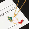Country Map Flag Necklace Mexico St. Lucia Pendant  Metal Oil Painting Accessories Blackpink 1119