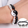 Couple Bracelets Necklaces Chinese Tai Chi Fengshui Bring Luck Leather Cord Braid Bracelet Alloy Pendant Woven Bracelet Gift