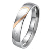 Couple Titanium Heart Shape Wedding Rings Women Men Romantic Stainless Steel Ring Bridegroom Bride Classic Engagement Jewelry