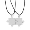 Couples Jigsaw Necklaces 2pcs/Set For Women Lover's Gold And Black Silver Color Puzzle Pendant Love Necklace Jewelry Gift