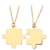 Couples Jigsaw Necklaces 2pcs/Set For Women Lover's Gold And Black Silver Color Puzzle Pendant Love Necklace Jewelry Gift