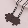 Couples Jigsaw Necklaces 2pcs/Set For Women Lover's Gold And Black Silver Color Puzzle Pendant Love Necklace Jewelry Gift