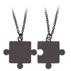 Couples Jigsaw Necklaces 2pcs/Set For Women Lover's Gold And Black Silver Color Puzzle Pendant Love Necklace Jewelry Gift
