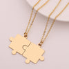 Couples Jigsaw Necklaces 2pcs/Set For Women Lover's Gold And Black Silver Color Puzzle Pendant Love Necklace Jewelry Gift