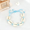 Cowrie Shells Necklace Bracelet Set Natural Seashells Knit Chain Rope Girl Choker Bracelets Adjustable Jewelry Friend Gift