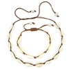 Cowrie Shells Necklace Bracelet Set Natural Seashells Knit Chain Rope Girl Choker Bracelets Adjustable Jewelry Friend Gift