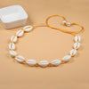 Cowrie Shells Necklace Bracelet Set Natural Seashells Knit Chain Rope Girl Choker Bracelets Adjustable Jewelry Friend Gift