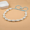 Cowrie Shells Necklace Bracelet Set Natural Seashells Knit Chain Rope Girl Choker Bracelets Adjustable Jewelry Friend Gift