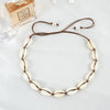 Cowrie Shells Necklace Bracelet Set Natural Seashells Knit Chain Rope Girl Choker Bracelets Adjustable Jewelry Friend Gift