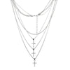 Bohemia Jewelry Multi Layer Choker Necklaces for Women Fashion Cross Pendant Vintage Collier Long Crystal Necklace