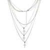Bohemia Jewelry Multi Layer Choker Necklaces for Women Fashion Cross Pendant Vintage Collier Long Crystal Necklace