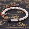 Creative Bodhi Bracelet Tibetan Buddhist Braided Cotton Thread Carved Amulet Handmade Bracelet for Women Men Chakra Wristband