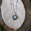 Creative Colorful Natural Moonstone Rose Pendant Europe and America Retro Tree Leaves Branches Color Necklace