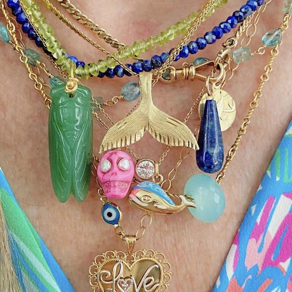 Creative Design Faceted Crushed Stone Necklace Punk Gold-color Stainless Steel Chain Collar For Women Man Light Green Stone Chok