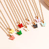 Creative Enamel Mini Butterfly Necklaces for Women Colourful Animals Chain Necklaces Pendants GIrl Daily Jewelry Gifts