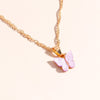 Creative Enamel Mini Butterfly Necklaces for Women Colourful Animals Chain Necklaces Pendants GIrl Daily Jewelry Gifts