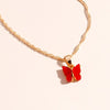 Creative Enamel Mini Butterfly Necklaces for Women Colourful Animals Chain Necklaces Pendants GIrl Daily Jewelry Gifts