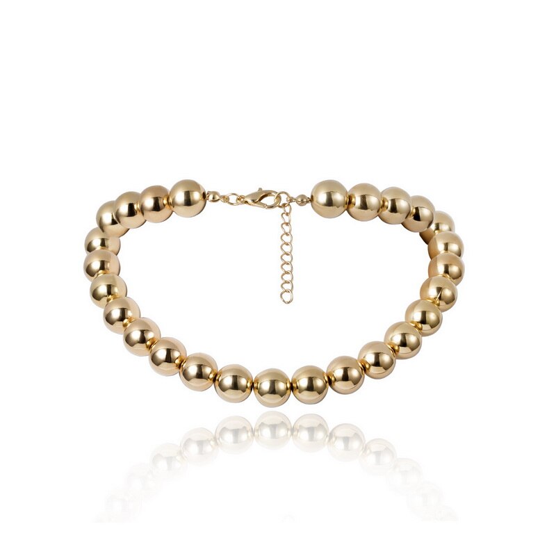 Creative Exaggerated Metal Ball Beads Choker Necklace Women Vintage Neck Chocker Jewelry Lady Necklace Kolye XR2196