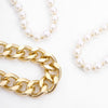 Creative Exaggerated Multi-layer Imitation Pearl Necklace Geometric Metal Thick Chain Necklace Female Jewelry