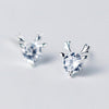 Creative Fashion Jewelry for Girls 925 Silver Crystal Earrings Elk Shape Design Birthd Prom Party Gifts Accessory