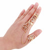 Creative Fashion Rhinestone Flower Full Finger Rings for Women Gold Chian Link Double Armor Ring Wholesale