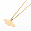 Creative Golden Jamaica Map Pendant Necklace Jamaica Flag Small Jewelry Jamaican Men Women Trendy Jewelry Jewelry