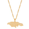 Creative Golden Jamaica Map Pendant Necklace Jamaica Flag Small Jewelry Jamaican Men Women Trendy Jewelry Jewelry
