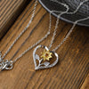 Creative Heart Shaped Inlaid Crystal Sunflower Women Necklaces Wedding Engagement Pendant Necklace Party Accessories Jewelry