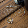 Creative Heart Shaped Inlaid Crystal Sunflower Women Necklaces Wedding Engagement Pendant Necklace Party Accessories Jewelry