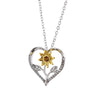 Creative Heart Shaped Inlaid Crystal Sunflower Women Necklaces Wedding Engagement Pendant Necklace Party Accessories Jewelry