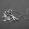 Creative Jewelry Necklace Tools Hair Dryer/Scissor/Comb/Mirror Pendants Necklace Barber Shop Hair Dresser Present Necklace