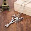 Creative Jewelry Necklace Tools Hair Dryer/Scissor/Comb/Mirror Pendants Necklace Barber Shop Hair Dresser Present Necklace