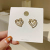 Creative Laminated Staggered Gold Peach Heart Micro Set Zircon Earrings For women's 2022 Girls Jewelry Accessories