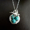 Creative Magpie And Nest Turquoises Pendent Necklace For Women Jewelry