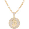 Creative Bitcoin Hip Hop Tennis Necklace Souvenir Collection Gift Bitcoin Ethereum Litecoin Cuba Necklace Gift