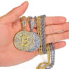 Creative Bitcoin Hip Hop Tennis Necklace Souvenir Collection Gift Bitcoin Ethereum Litecoin Cuba Necklace Gift