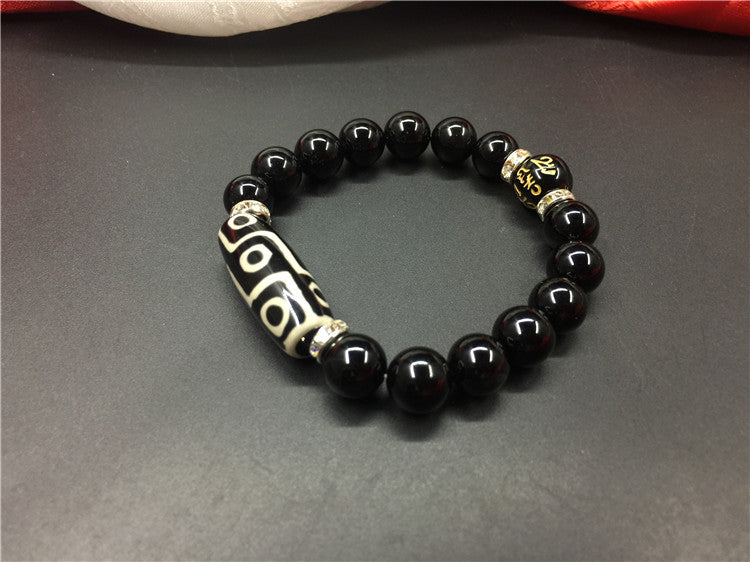 Creative Nine eyes dzi beads Gemstine Bracelets Pulseras Agate Black and Red Color Women and Man Bracelet