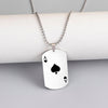 Creative Poker Ace of Spades Necklace Stainless Steel Playing Card Pendant Necklaces Hip Hop Jewelry