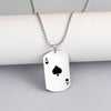 Creative Poker Ace of Spades Necklace Stainless Steel Playing Card Pendant Necklaces Hip Hop Jewelry