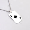 Creative Poker Ace of Spades Necklace Stainless Steel Playing Card Pendant Necklaces Hip Hop Jewelry