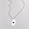 Creative Poker Ace of Spades Necklace Stainless Steel Playing Card Pendant Necklaces Hip Hop Jewelry