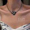 Creative Punk Gothic Thorns Love Heart Stainless Steel Chains Necklace for Women Party Jewelry Gifts Hallowen  Choker