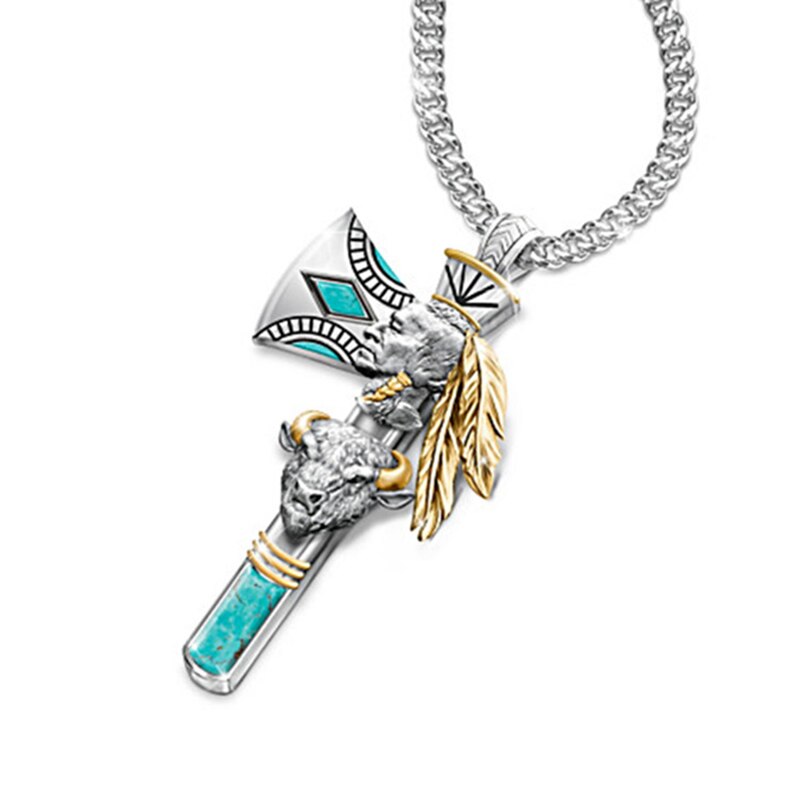 Creative Punk Man Necklace Indian Bull Head Pendant Chain On The Neck Women Party Vintage Jewelry Girl Gift