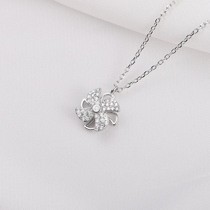 Creative Rotatable Windmill Pendant Titanium Steel Necklace for Women's Personality Decorative Jewelry 2021 Trend