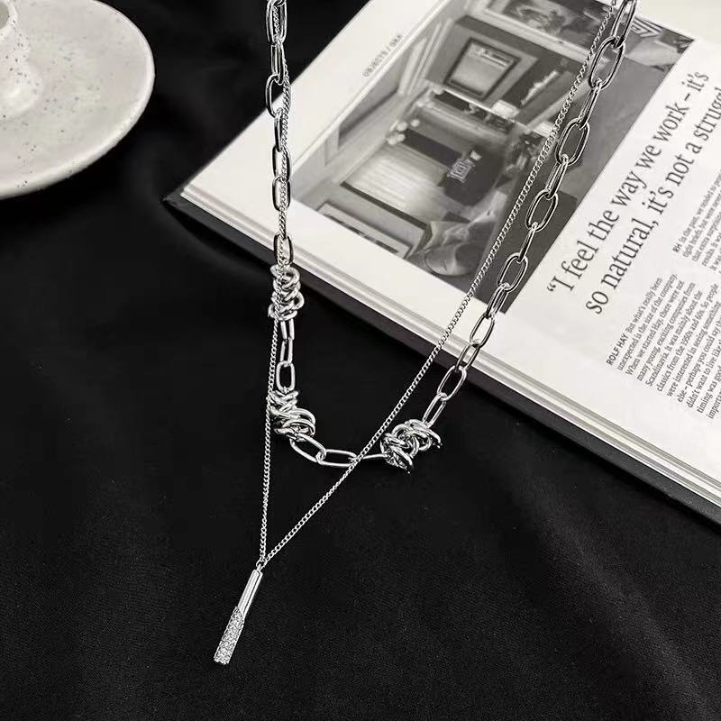 Creativity Metal Hip-Hop Necklaces For Women Personality Entangle Vintage Chokers Simple Tassel Link Chain 2021 Prom Accessories